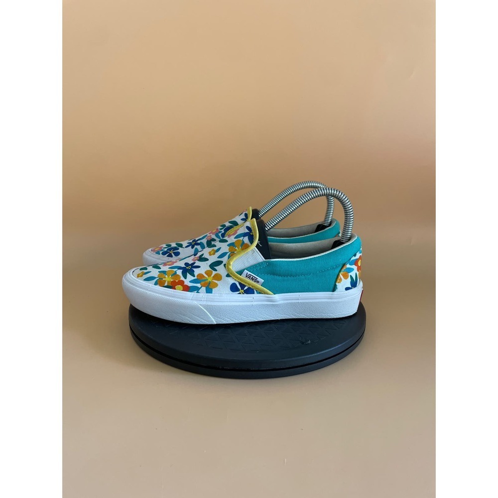 Womens Vans Customs Floral Comfy Cush Sneakers Size 6 Green White​​